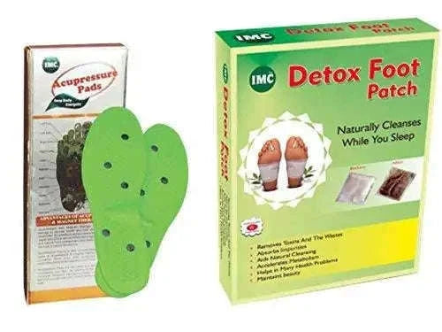 Acupressure pads and detox foot patches for wellness