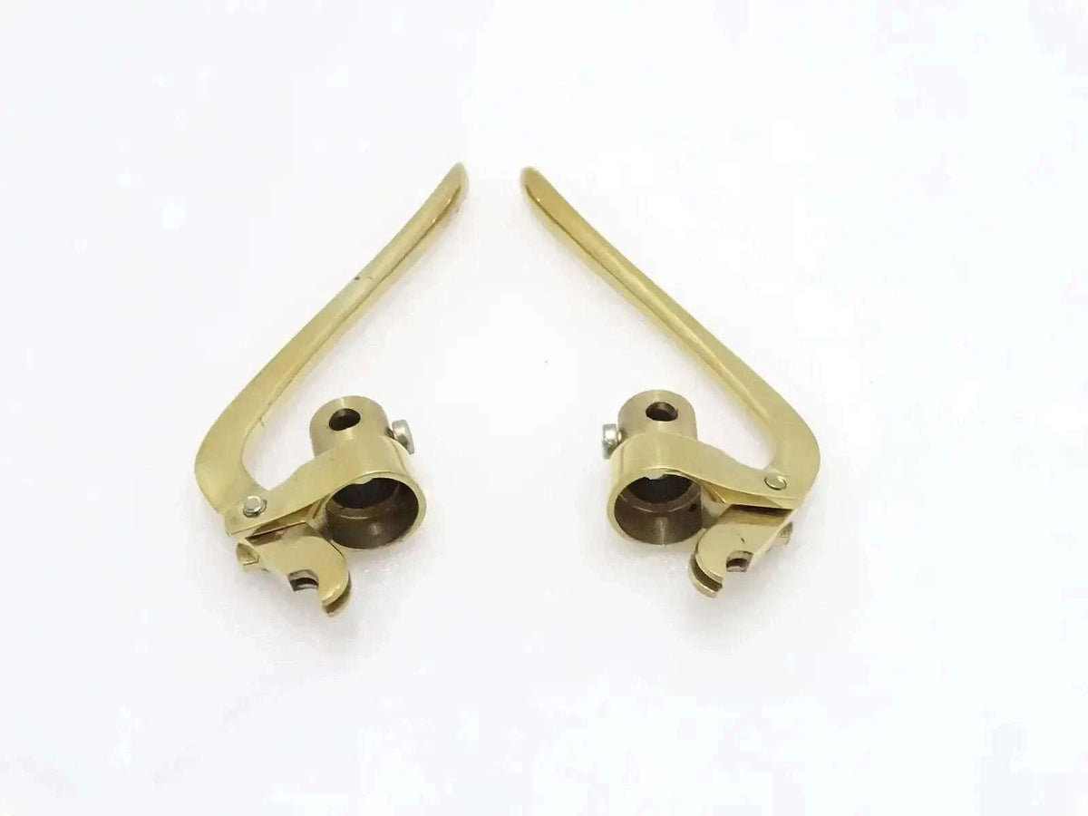 BRASS INVERTED / REVERSE LEVERS PAIR 7/8" HANDLE BAR VINTAGE BIKES - StellerGear