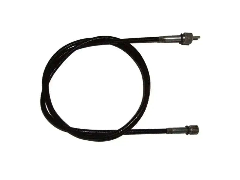 Motorcycle speedometer cable, black housing with two metal ends