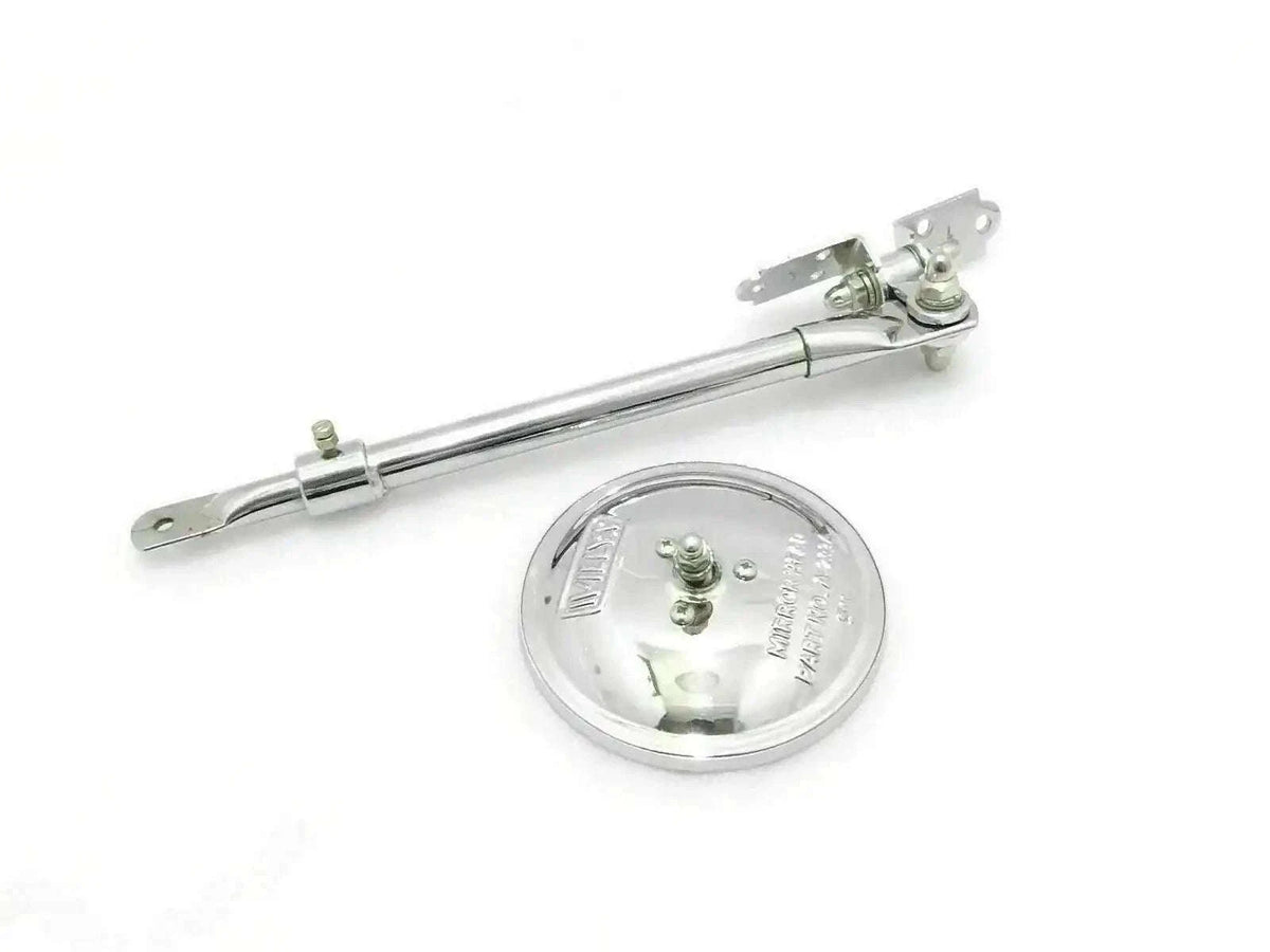 Chromed mirror with adjustable arm designed for Willys MB Jeep