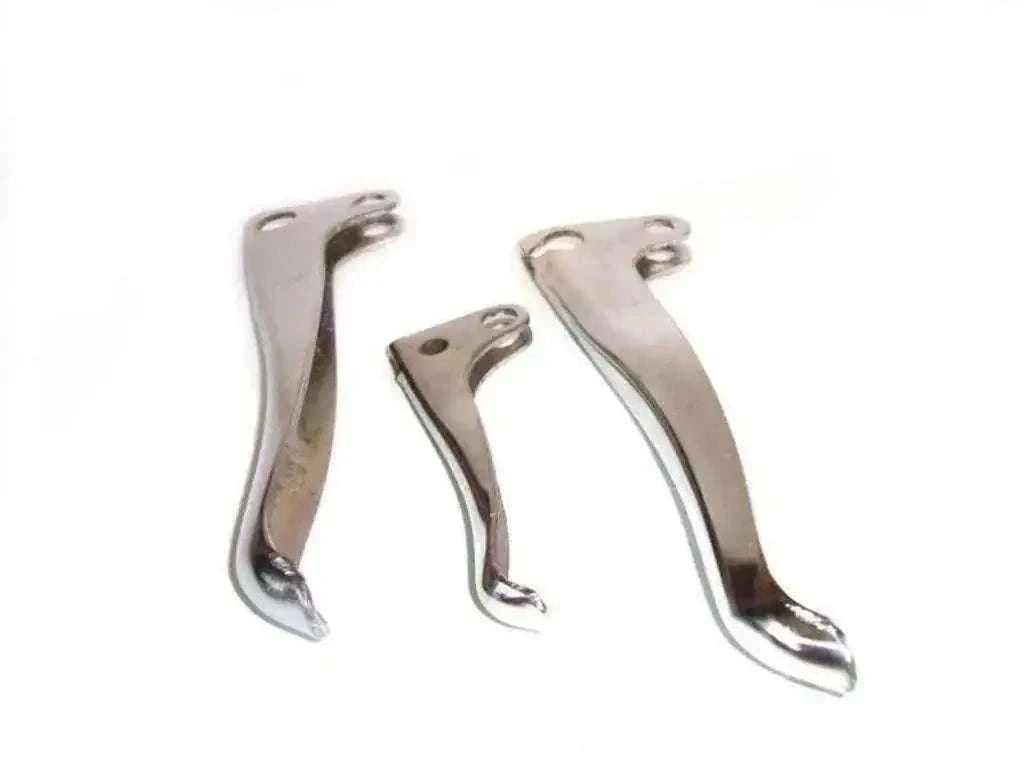 Chrome clutch and front brake decompressor levers, set of three