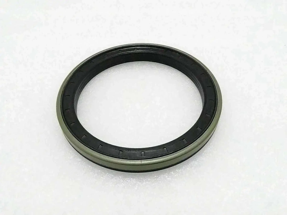 Piston seal ring with black rubber lip and green outer body
