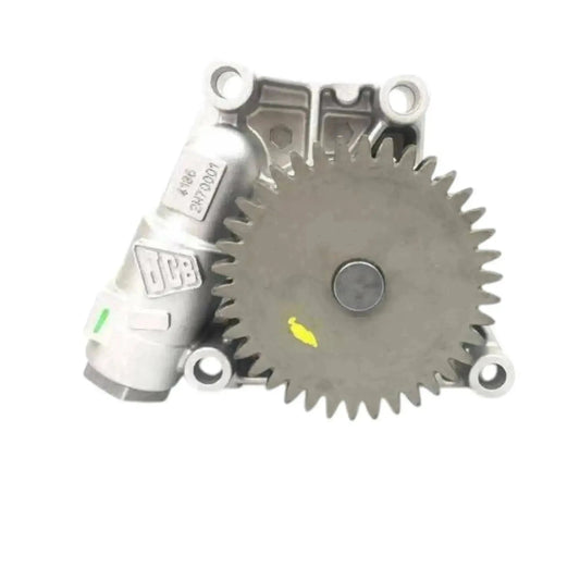 Oil pump gear assembly with central disc and gray mounting bracket