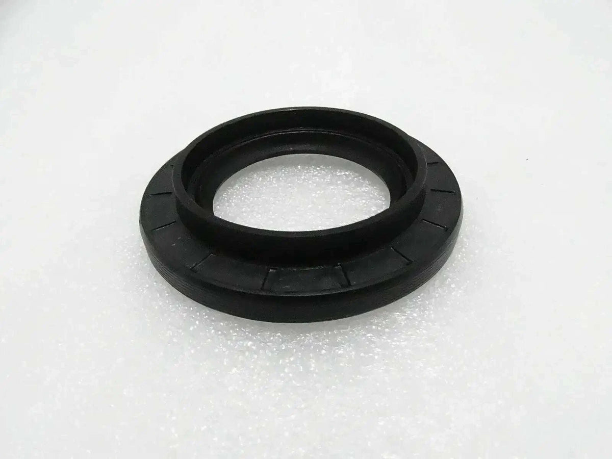 Black rubber oil seal ring with metal-reinforced lip