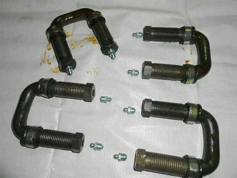 Heavy Duty U Shackle Kit for Jeep Willys 1941-1971 with dark steel shackles