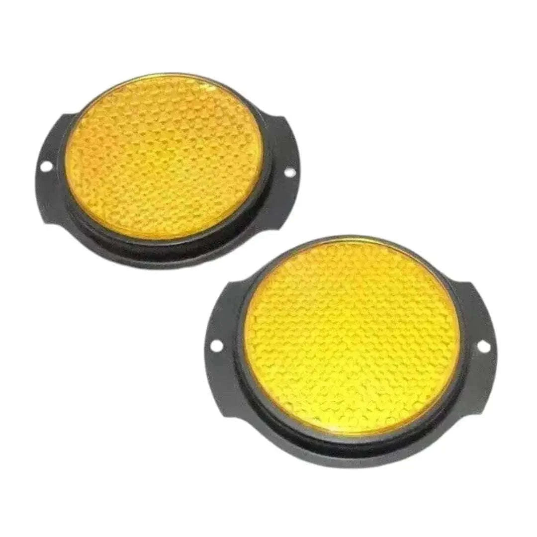 Willys Jeep Yellow Reflector Set with Black Bezel for M38 M151A1 M35 M37