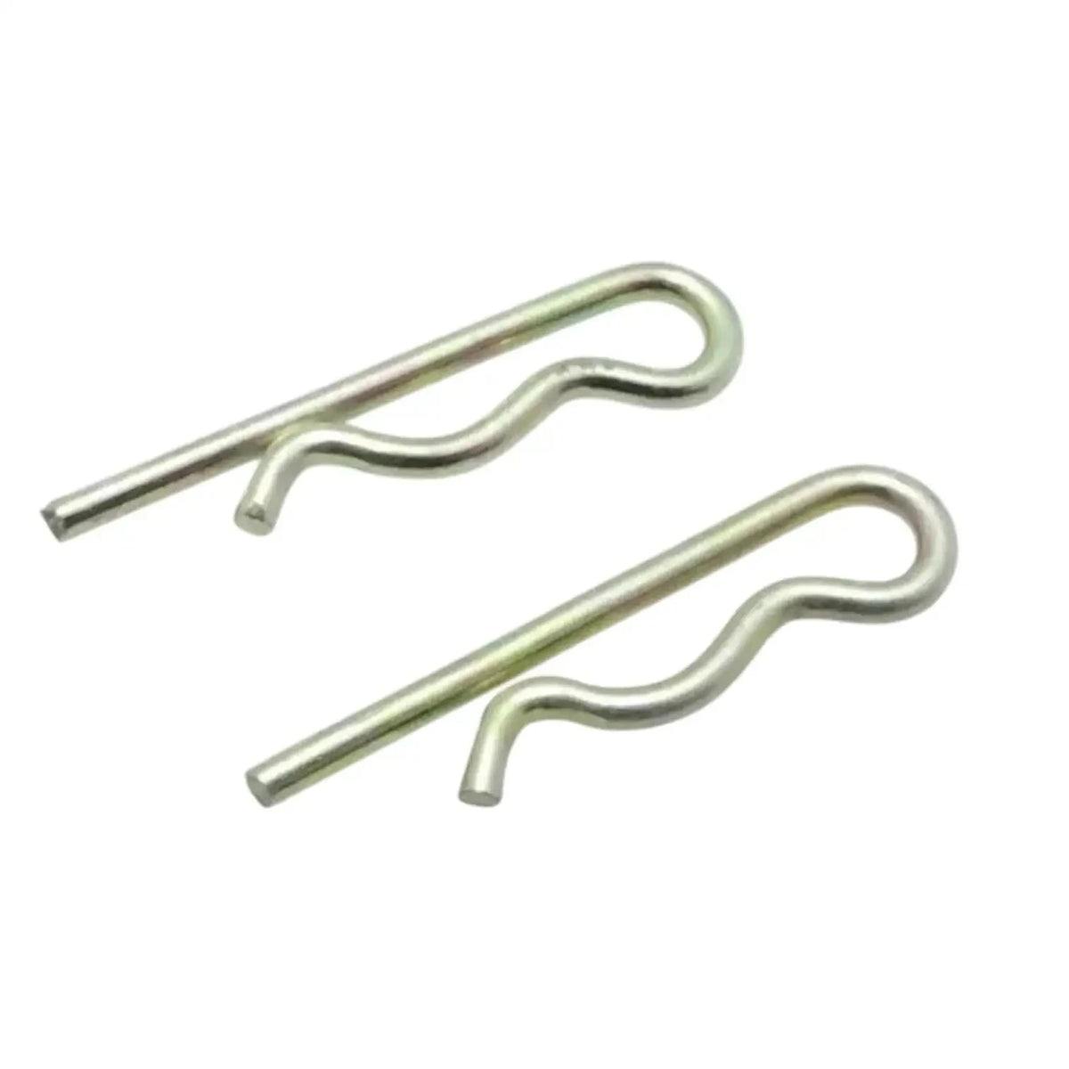 Metal spring cotter linch pins, galvanized, horizontal pair with loop ends