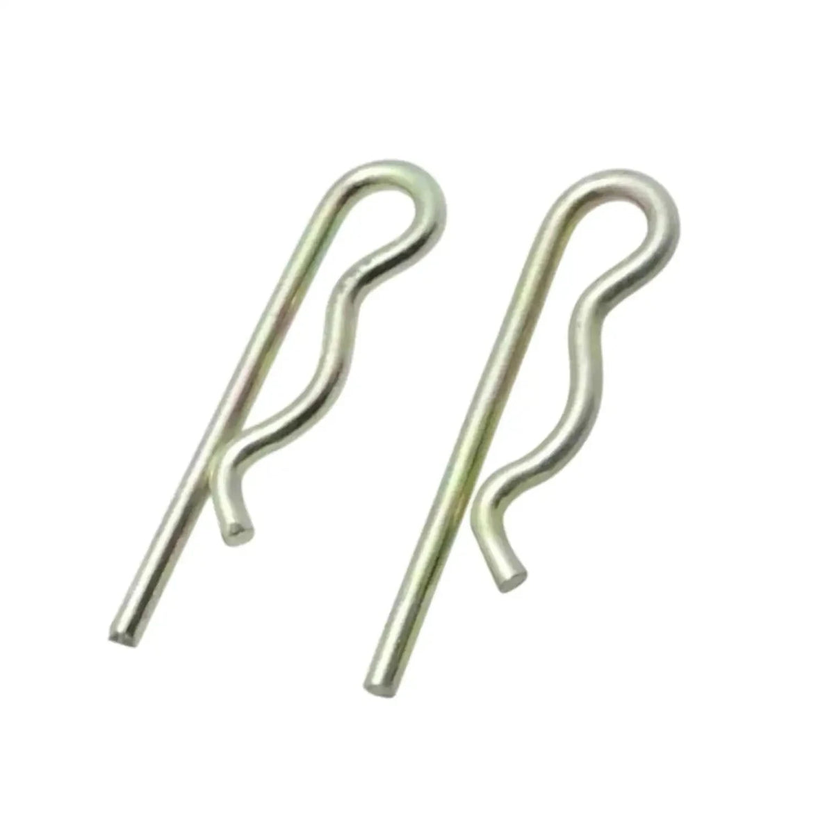 Metal spring cotter linch pins, galvanized steel, two upright R clips