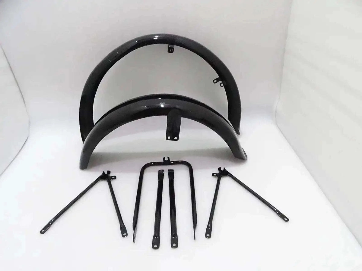 MATCHLESS G3L AJS 16M MILITARY MODEL BLACK PAINTED MUDGUARD SET & STAYS - StellerGear