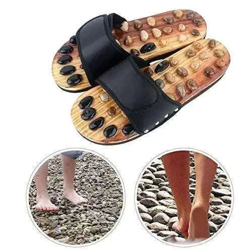Pain relief acupressure stone slipper designed for men and women.