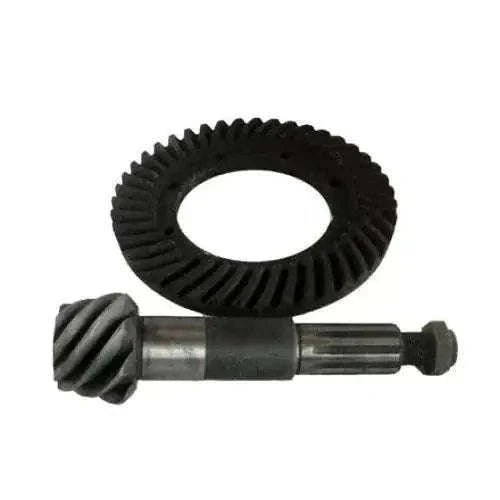 Ring and pinion gear set with dark ring gear and steel pinion shaft