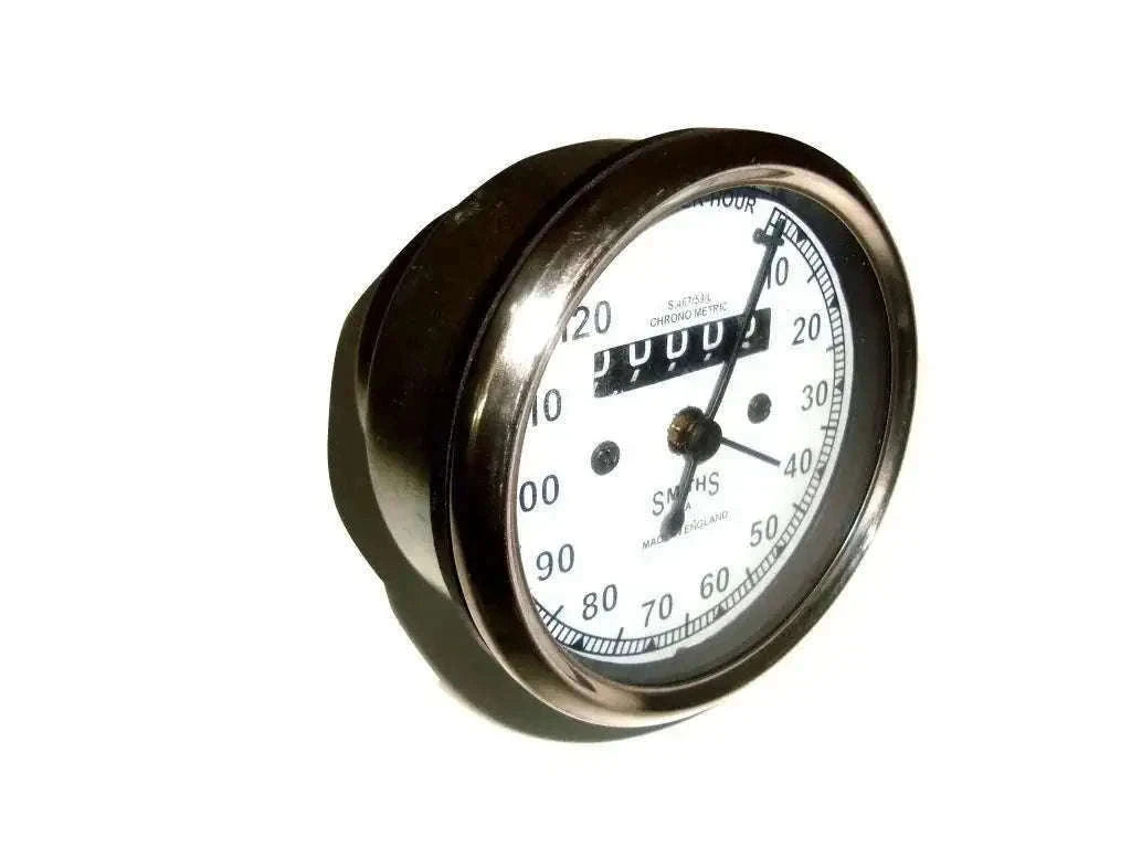 White-face Smiths replica speedometer gauge for Ariel Motorcycles