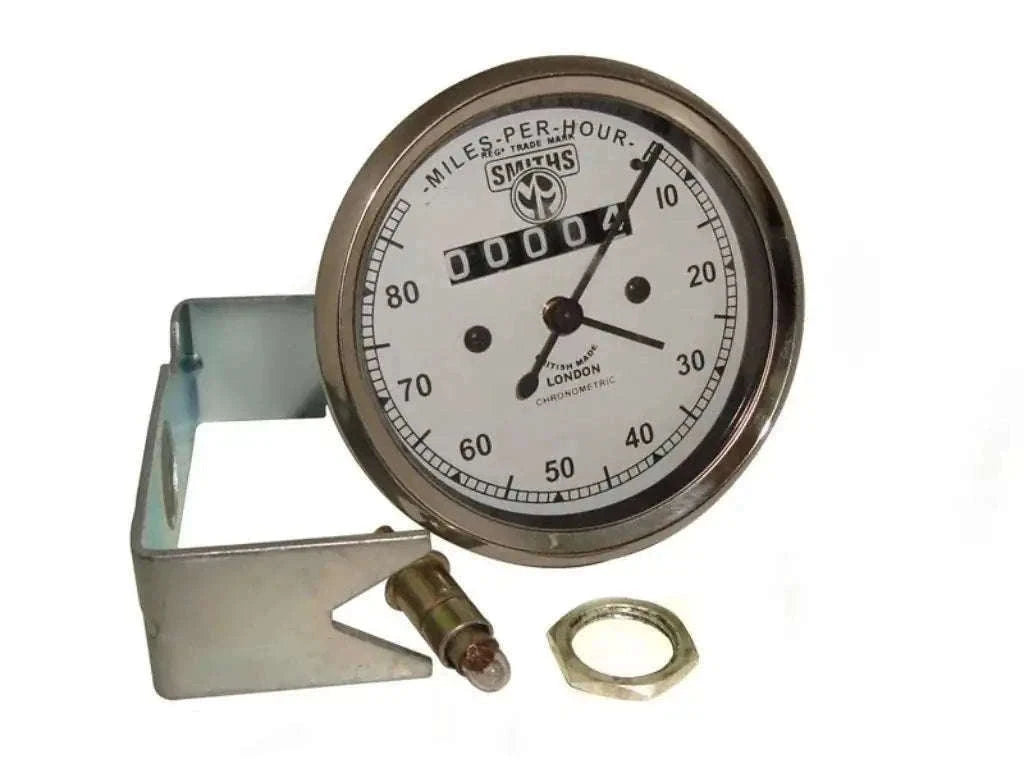 0-80 MPH Smiths Replica Classic White Face Speedometer