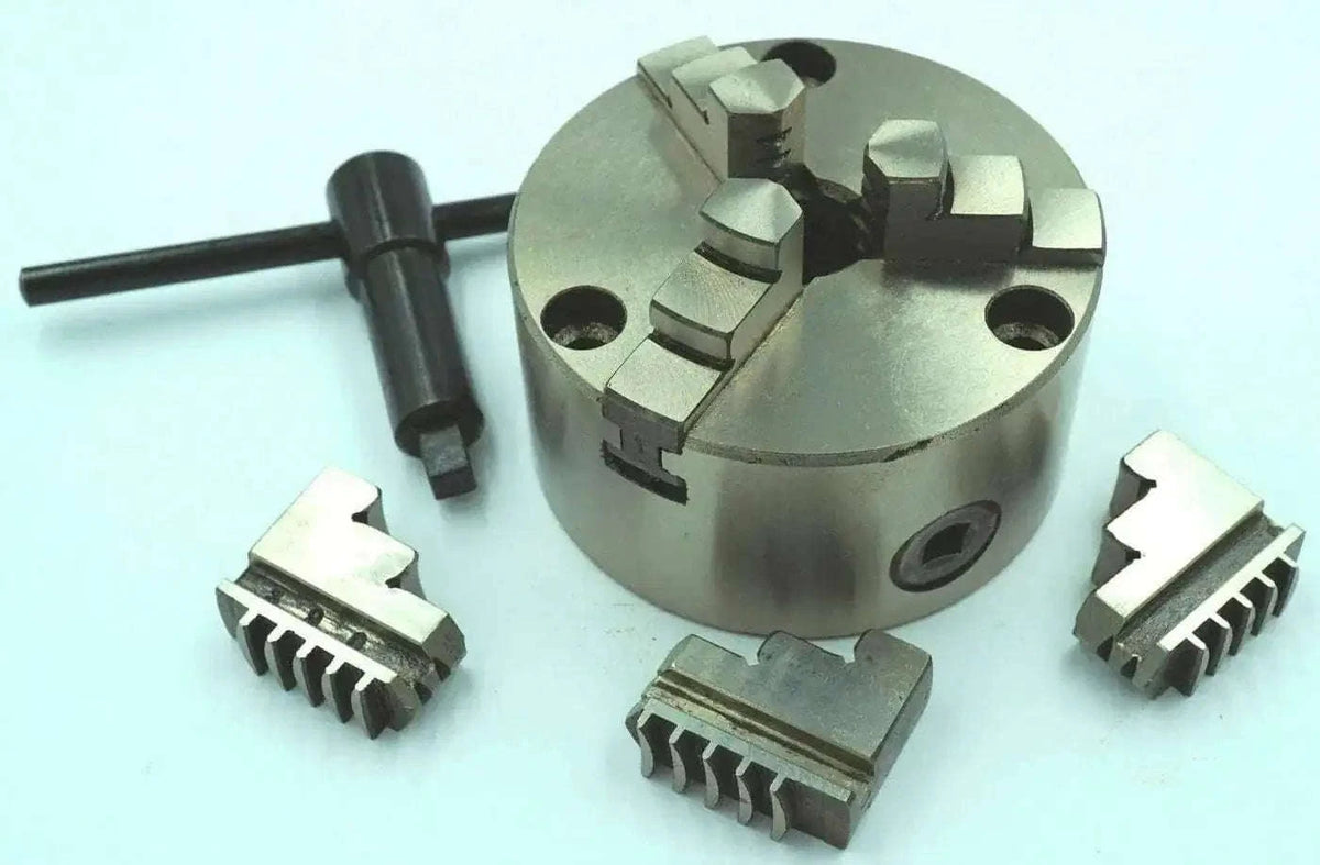 100mm Front Load 3 Jaw Self Centering Chuck with Reversible Jaws
