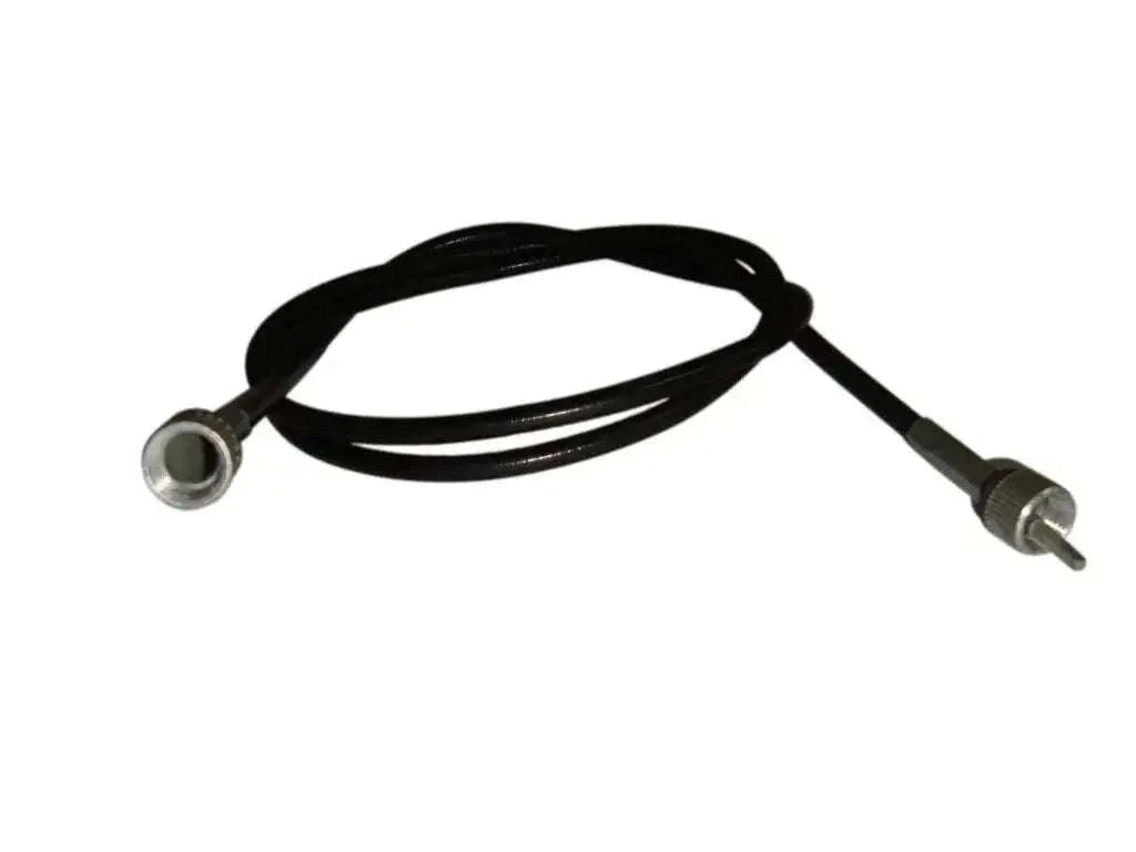 Speedometer cable with black sheath and chrome end fittings