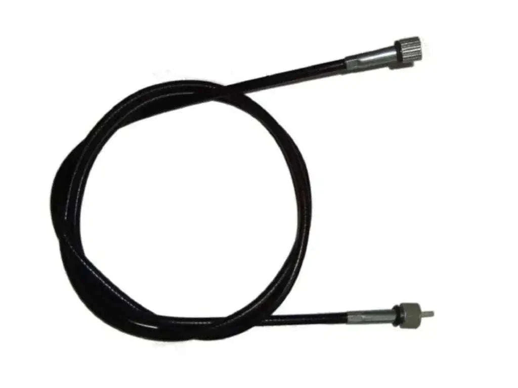 Speedometer cable with black housing and metal end fittings
