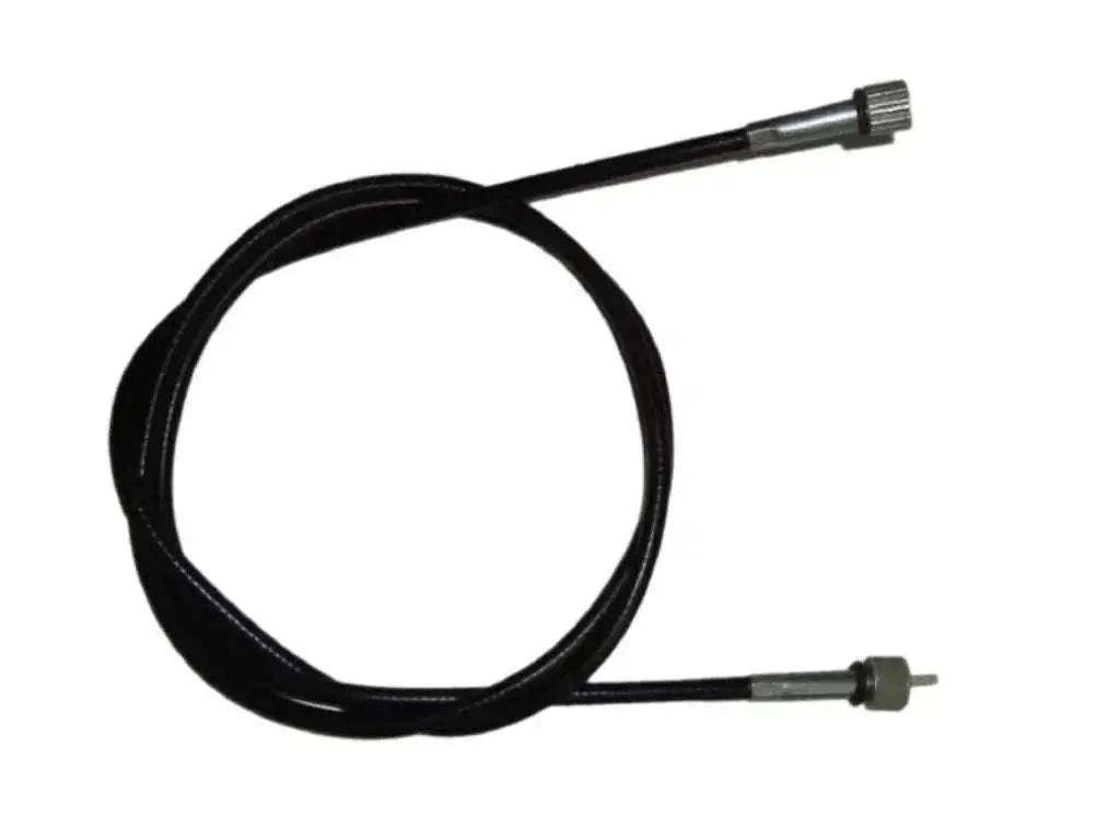 Speedometer cable with black sheath and metal ends