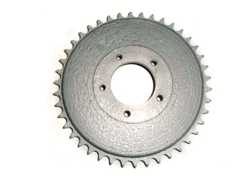 Rear sprocket gear, 42 teeth, 5-hole mounting pattern, dark gray metal