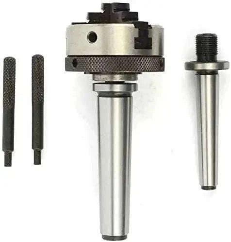 50mm 3 Jaw Mini Scroll Chuck, Mt2 Mounting Shank 3/8 Drawbar Threaded 12x1 - StellerGear