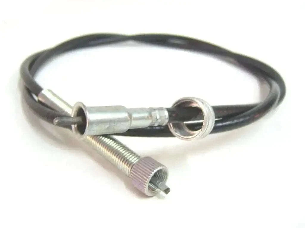 Speedometer cable with spring connector and black housing, 54 in length