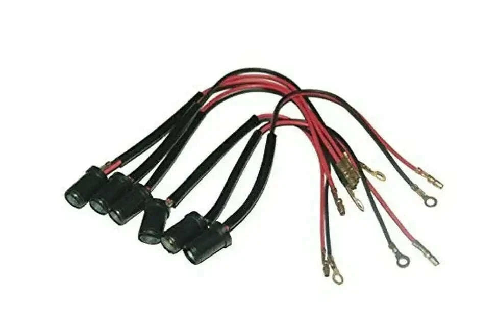 6x Complete Meter Light Lamp Bulb Holder Socket and Wire for Willys Jeeps