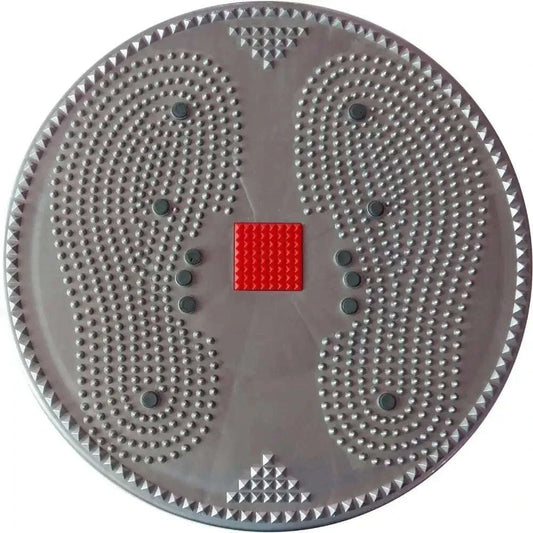 Grey Acupressure therapy mat with big disc pyramid design