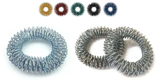 Acupressure Bracelets Set - 5 Medium & 5 Large Finger Massager Rings