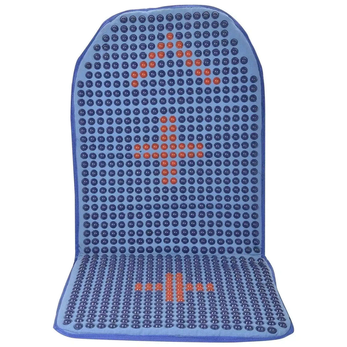Multicolor acupressure car seat cushion enhancing comfort during drives