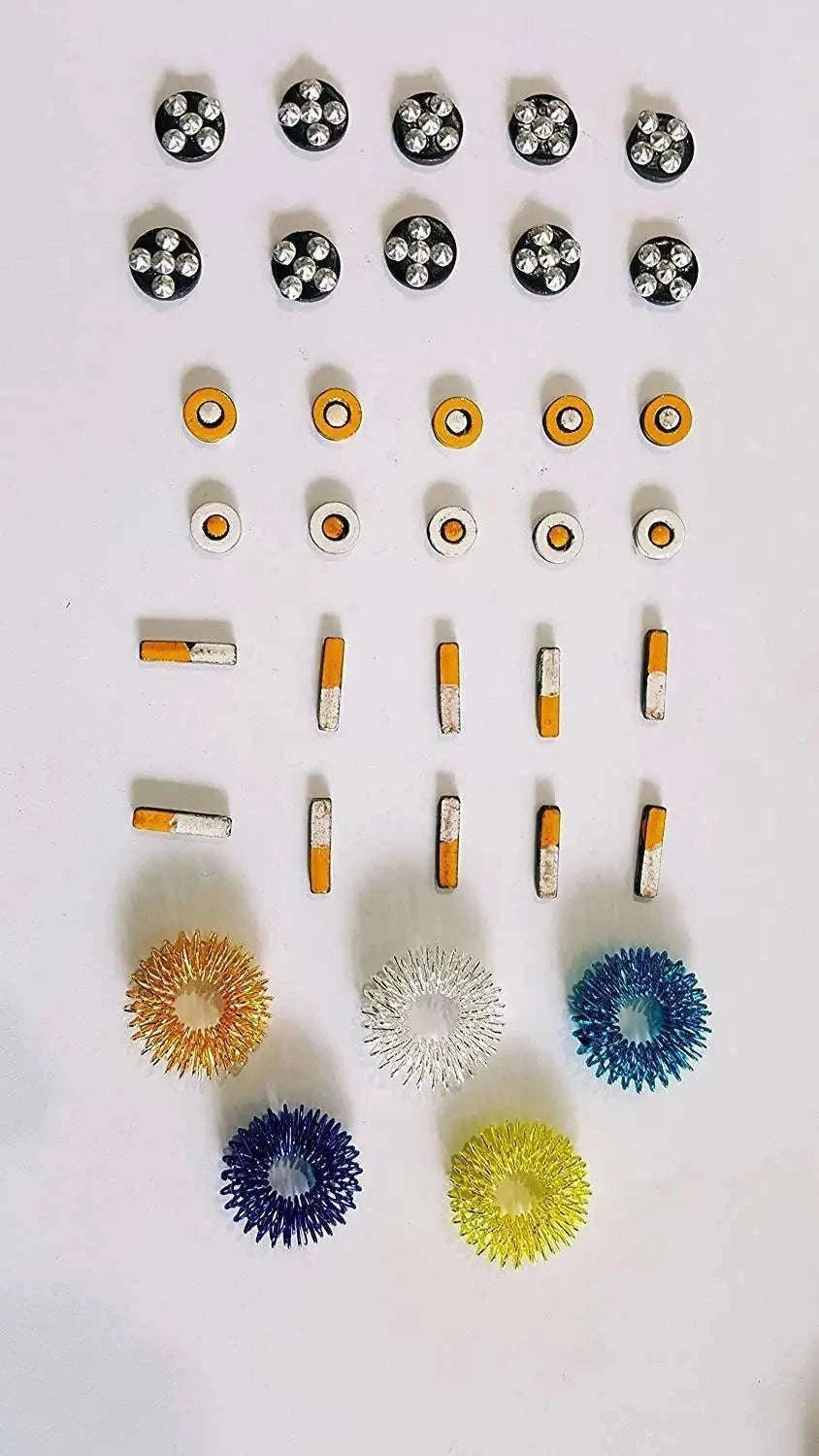 Pack of 10 acupressure chakra magnet rings for health care