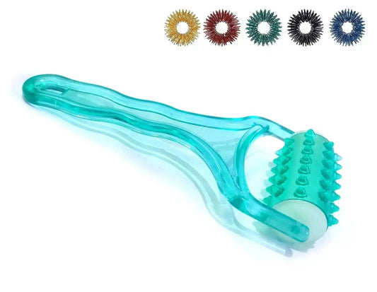 Acupressure Hand Held Full Body Massage Roller with 5 Sujok Rings - StellerGear
