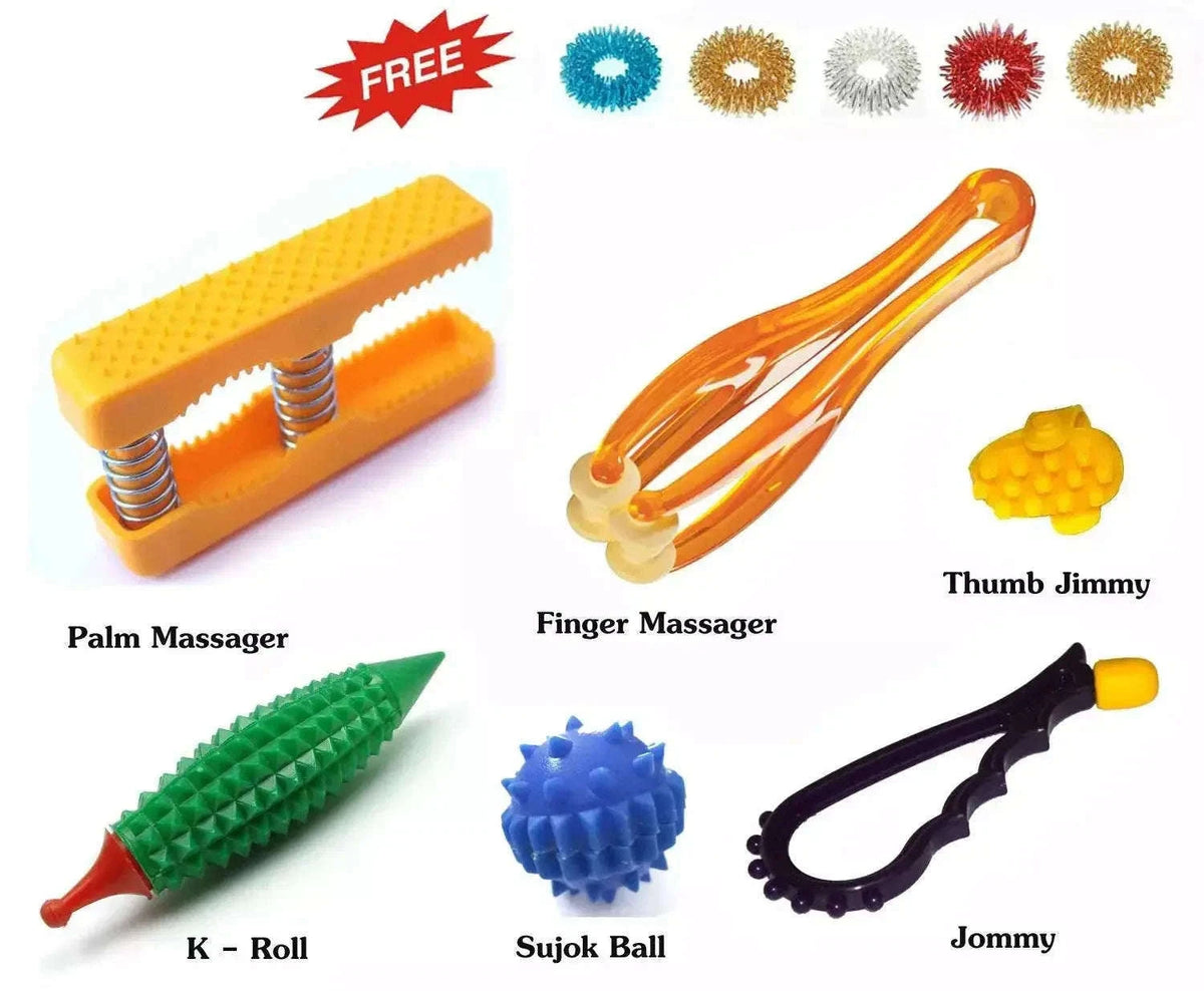 Acupressure Health Kit - Palm Finger Massager & K-Roller - StellerGear