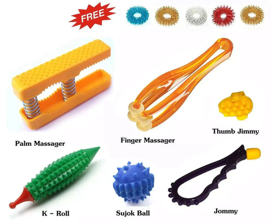 Acupressure Health Kit - Palm Finger Massager & K-Roller - StellerGear