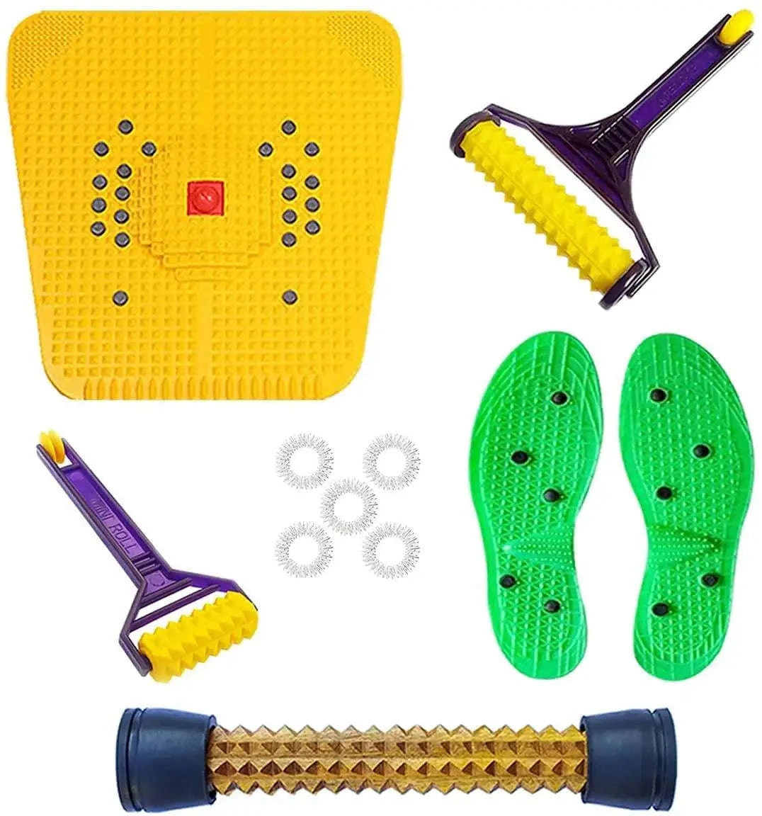 Yoko Multicolor Acupressure Kit Mat and Foot Roller