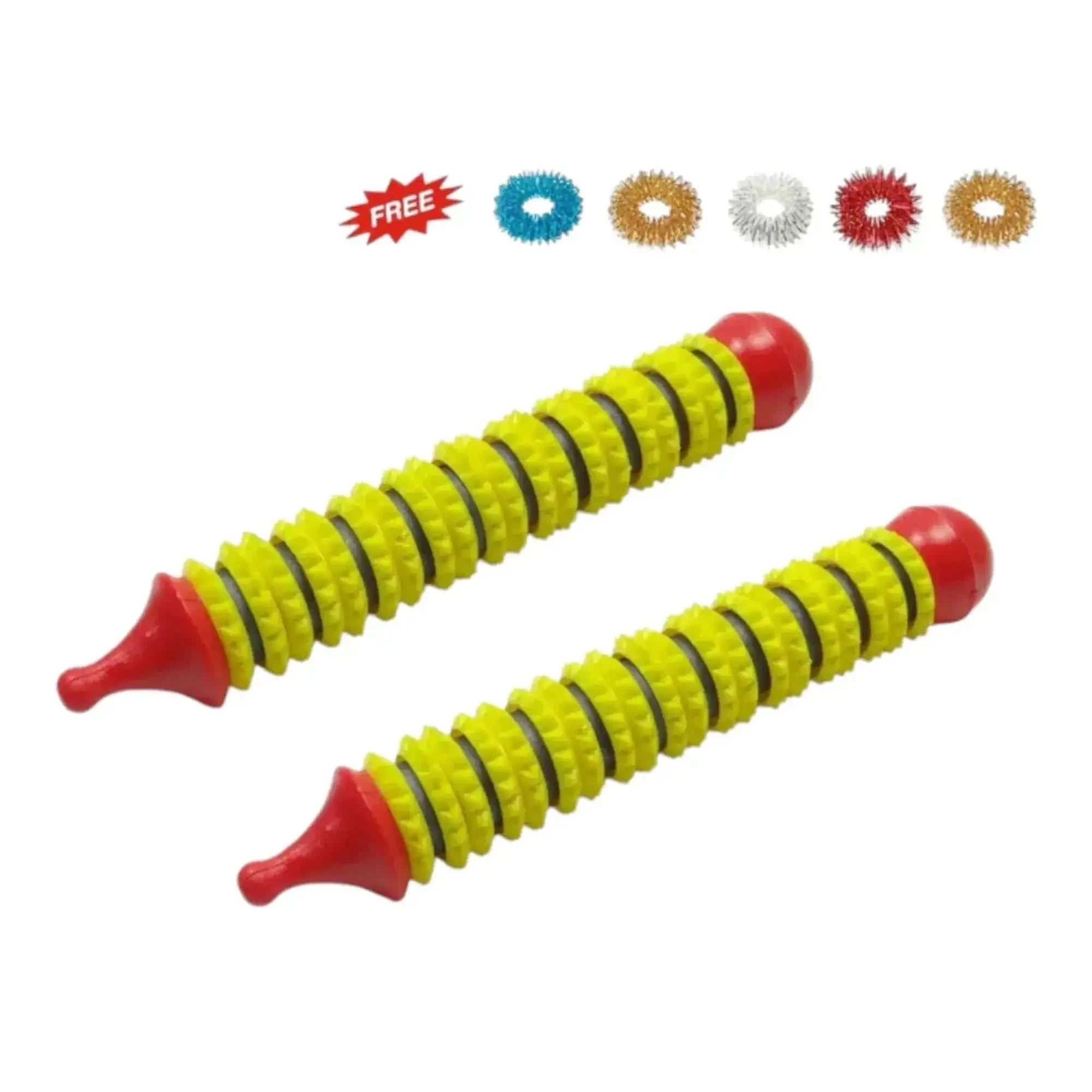 Acupressure Magnetic Energy Massager Jimmy Roller Set of 2 Free 5 Sujok Rings - StellerGear