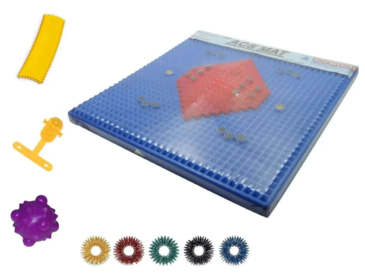 Acupressure Magnetic Pyramid Foot Mat with Sujok Ball and Comb
