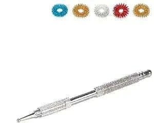 Sujok Silver Jimmy Acupressure Massager Combo Kit with 5 Rings