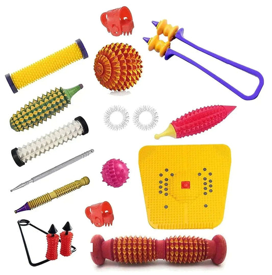 Acupressure massager tools kit combo including various massage tools
