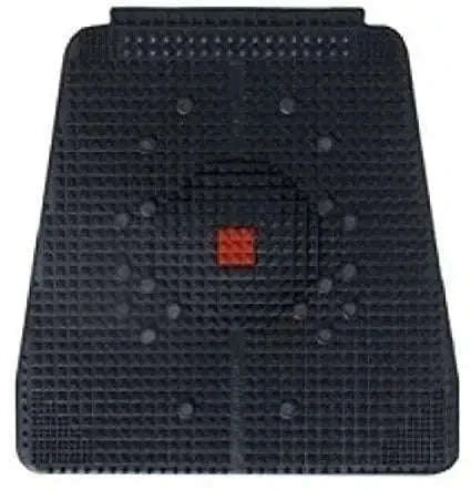 Multicolour acupressure mat designed for back pain relief.