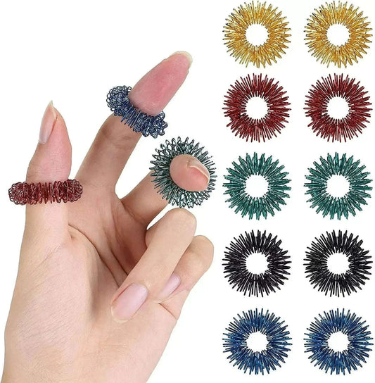 Acupressure Sujok Therapy Finger Massager Rings Set - StellerGear