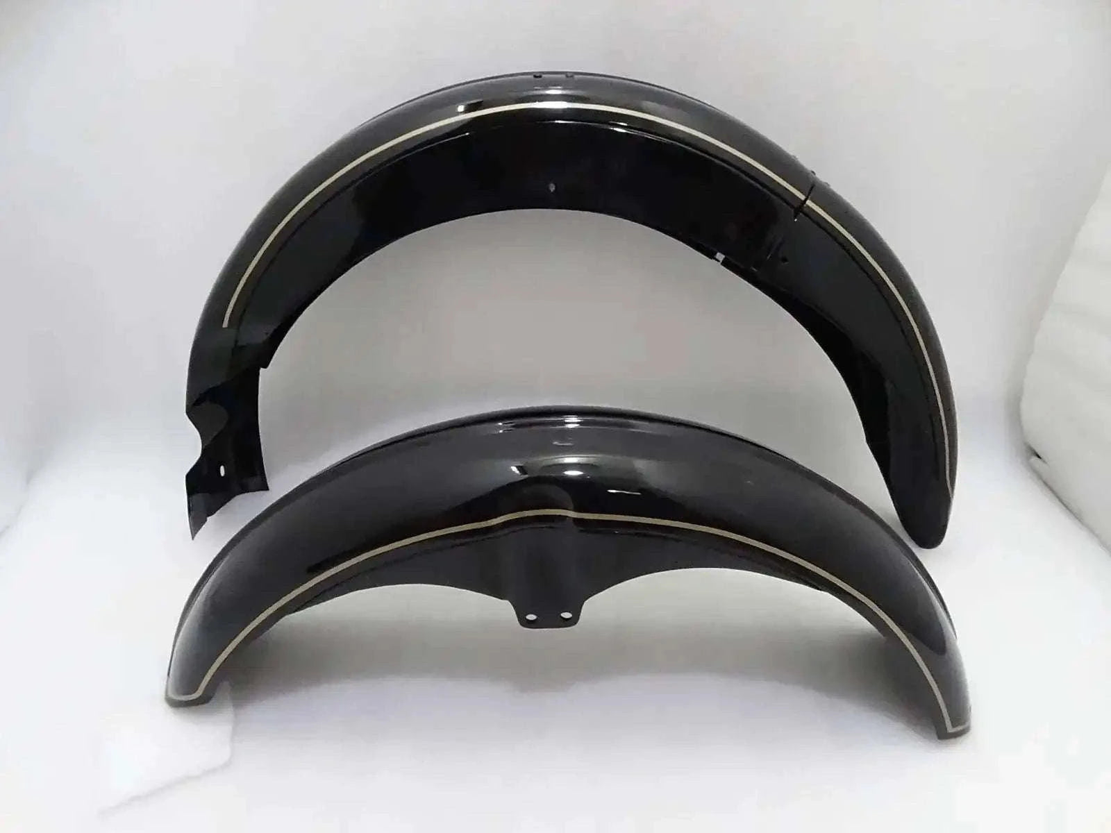 AJS FRONT AND REAR BLACK PAINTED MUDGUARD SET (PRE-DRILLED) - StellerGear