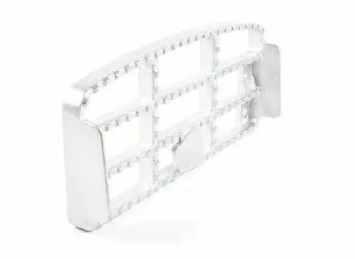 Aluminium cabin step bracket, silver metal, with gridded tread