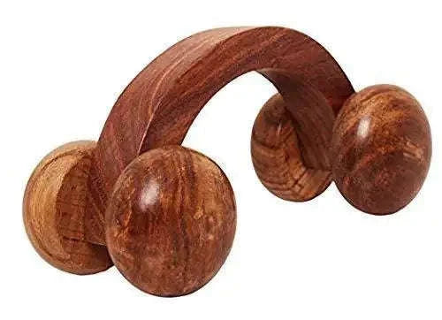 Wooden back pain relief acupuncture roller ball massager