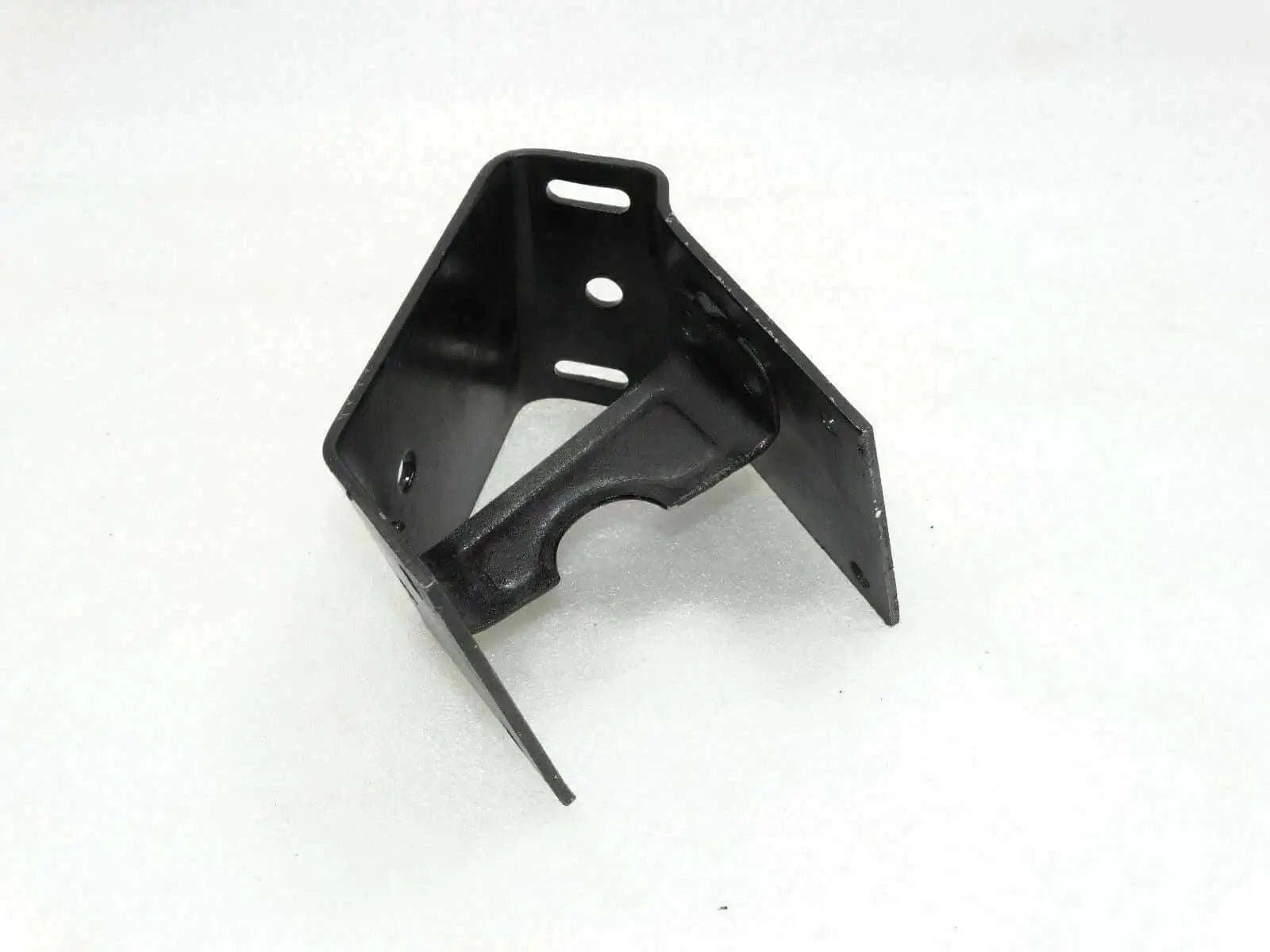 Black metal engine foundation plate bracket with mounting holes and tabs