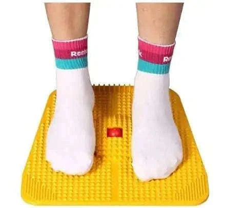 Yellow Blood Circulation Foot Massager Acupressure Power Mat.
