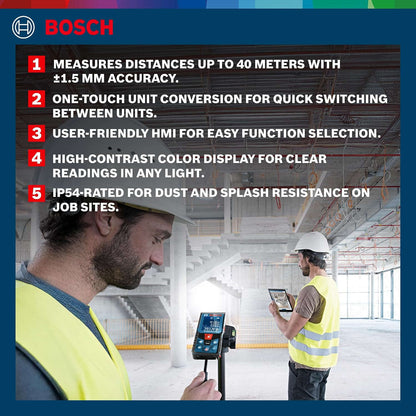 BOSCH GLM 400 Laser Distance Meter 40m Range Digital Measuring Tool StellerGear