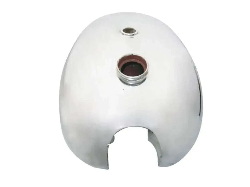 Chromed fuel tank with filler opening and recessed mounting neck