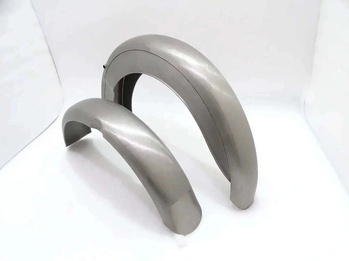BSA D1 D3 125CC BANTAM FRONT AND REAR MUDGUARD SET RAW STEEL - StellerGear