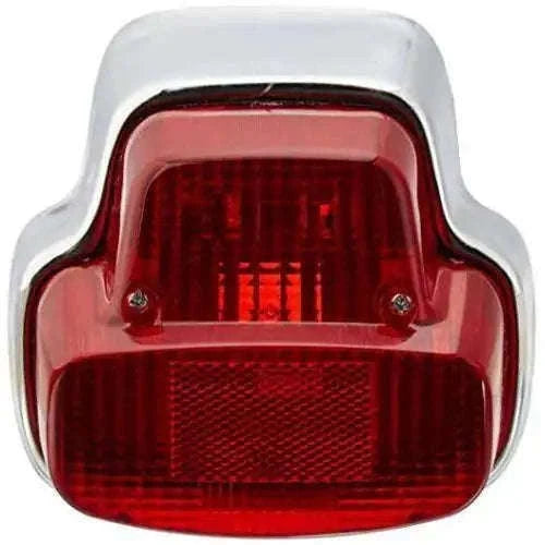Chrome tail light for Vespa VBB with bright red lens