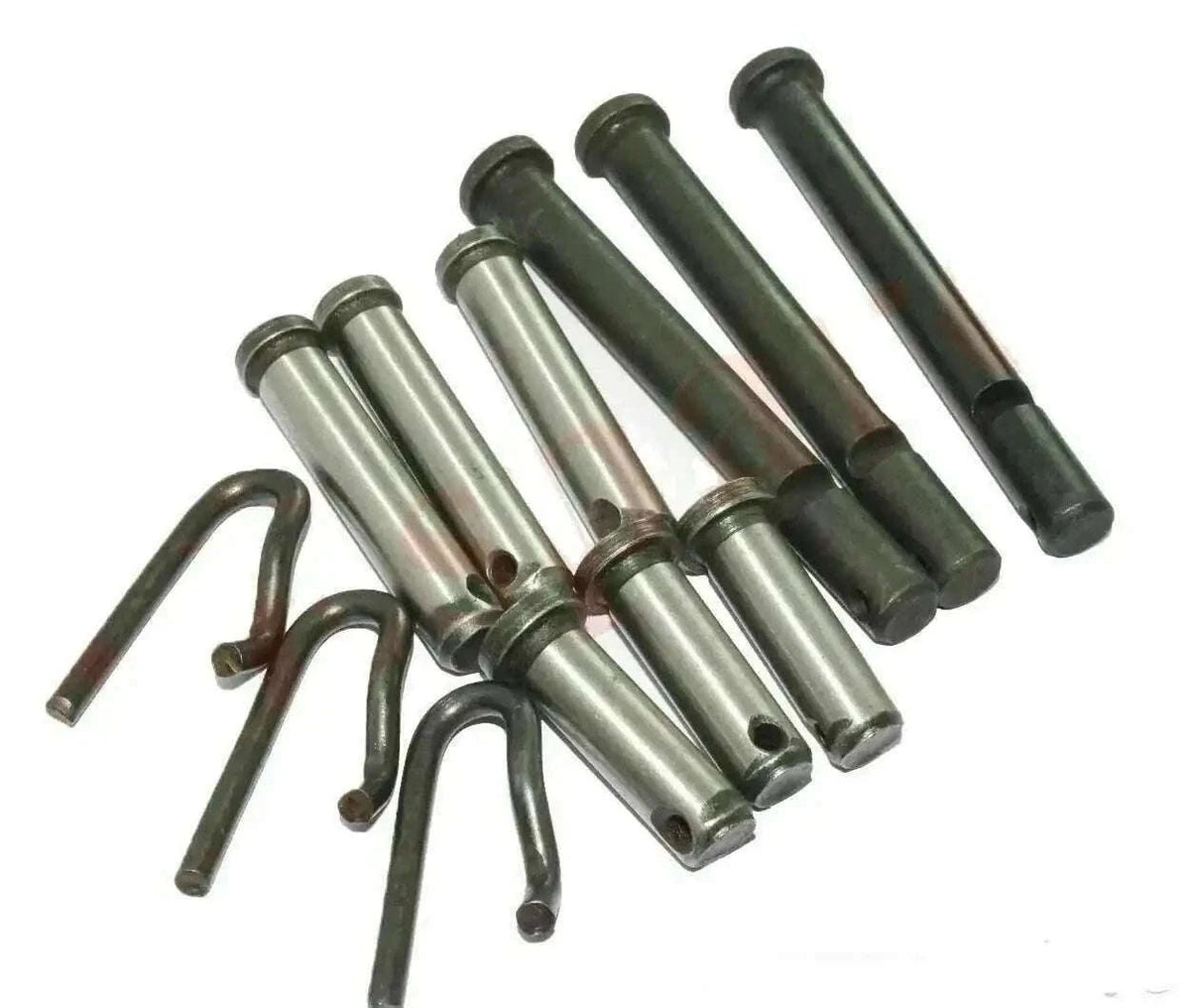 Clutch pin kit for Massey Ferguson Tractors, includes metal pins and clips