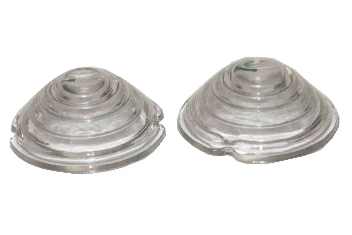 Clear turn signal light lens pair, ridged plastic cover